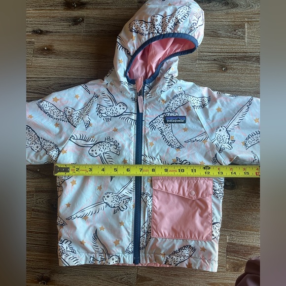 Patagonia Reversible Hooded Jacket Light Pink Owl 3T - Picture 11 of 12